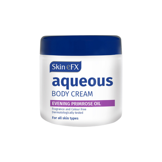Skin eFX Aqueous Body Cream Evening Primrose Oil 500ml jar on a white background