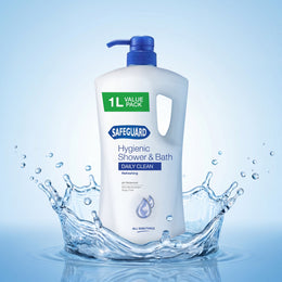 Safeguard Hygienic Shower & Bath Body Wash Daily Clean 1L