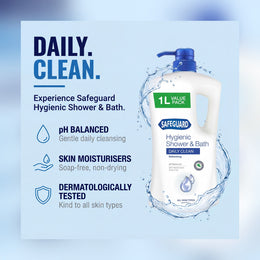 Safeguard Hygienic Shower & Bath Body Wash Daily Clean 1L
