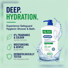Safeguard Hygienic Shower & Bath Body Wash Hydrating 1L