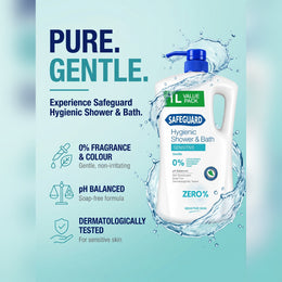 Safeguard Hygienic Shower & Bath Body Wash Sensitive 1L