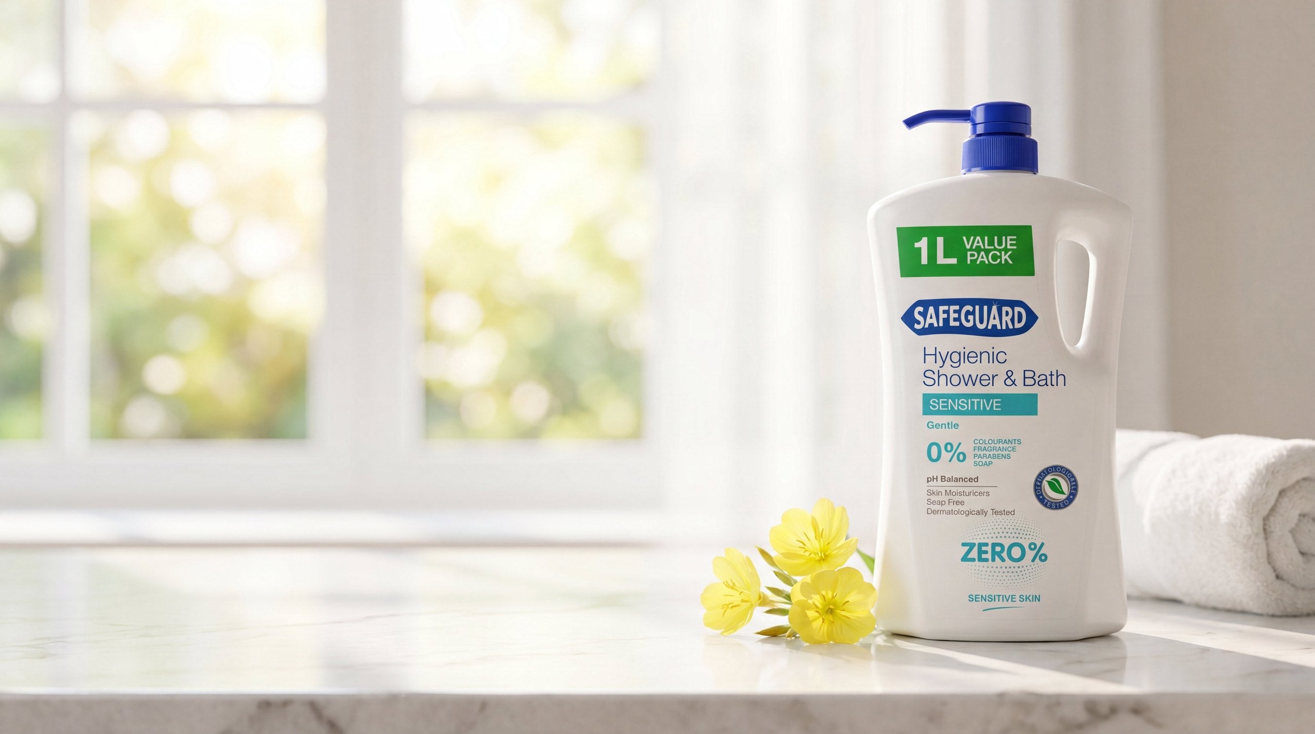 Safeguard Hygienic Shower & Bath Sensitive 1L value pack